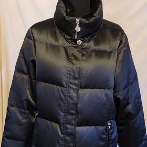 Fur trimmed coach puffer coat